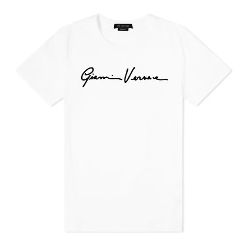 VERSACE/范思哲 男士純色棉質(zhì)經(jīng)典字母徽標(biāo)印花裝飾圓領(lǐng)上衣短袖T恤 A85998-A228806 多色可選