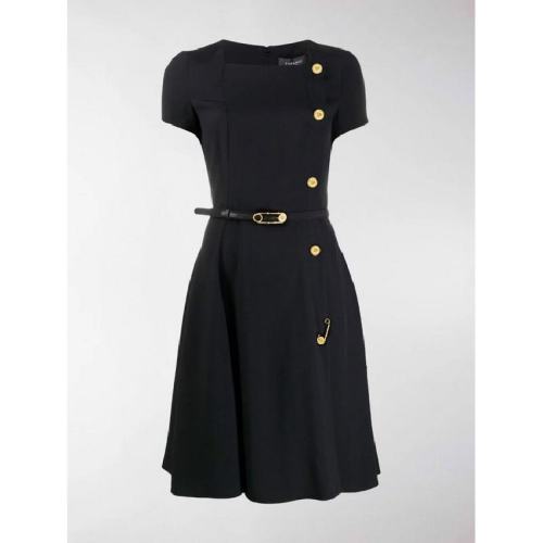  VERSACE/范思哲 女士黑色時尚連衣裙裙子 A87077 A224249 A1008 PLFSX