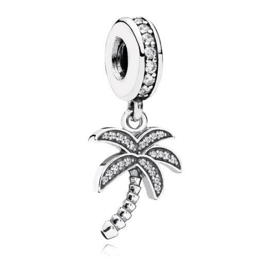 PANDORA/潘多拉 女士銀色925純銀熱帶風(fēng)椰子樹DIY手鏈項鏈串飾吊飾吊墜 791540CZ
