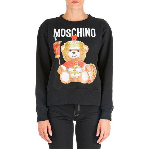 MOSCHINO/莫斯奇諾  女裝 時(shí)尚百搭 品牌字母LOGO 圓領(lǐng) 女士黑色棉質(zhì)衛(wèi)衣 V170255272555  HKY015C
