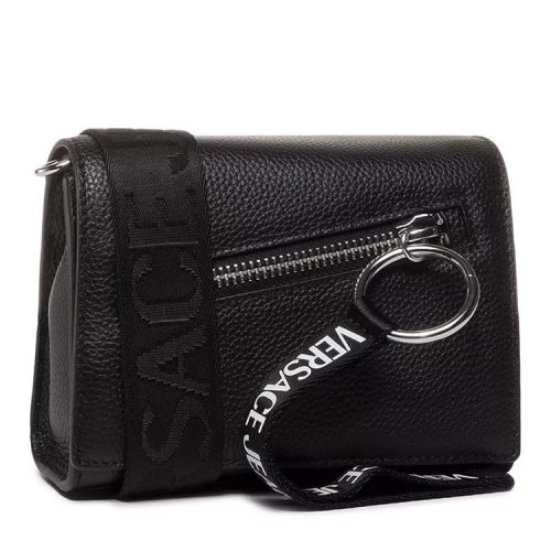 VERSACE JEANS/范思哲牛仔  女包女士黑色皮革時尚百搭斜挎包單肩包  EE1VVBBZ4-E71424-E899