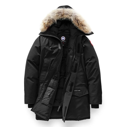 CANADA GOOSE/加拿大鵝   LANGFORD COUPE FUSION系列 男士黑色連帽毛邊防風(fēng)派克大衣2062MA-NOIR