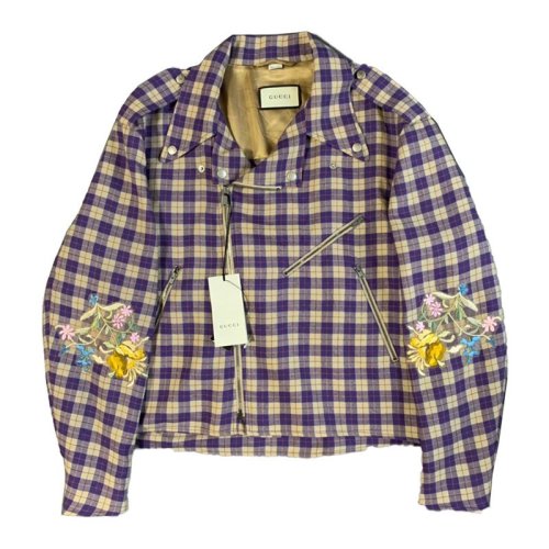 古馳Gucci 男款 夾克 刺繡 格紋 48