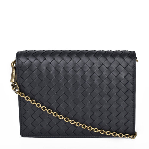 Bottega Veneta/葆蝶家 女士羊皮經(jīng)典編織翻蓋可拆卸鏈條單肩包斜挎包女包  508752-O0AD 多色可選