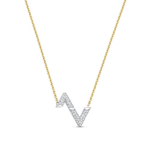  LV路易威登 22年秋冬 女士 吊墜 LV VOLT 1*w*8K金鉆石項(xiàng)鏈 Q93810 預(yù)定商品2-8周發(fā)貨