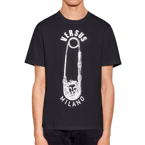  VERSACE/范思哲 男士黑色棉質(zhì)短袖T恤 BU90651A BJ10388 B1008