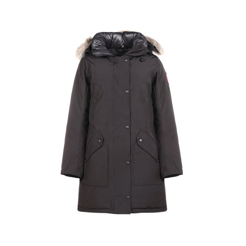 CANADA GOOSE/加拿大鵝 女士羽絨服 女士聚酯纖維ELLESMERE派克大衣鴨絨連帽羽絨服外套 6555L