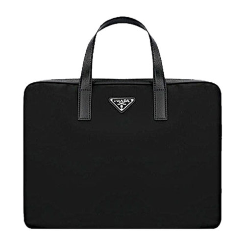 PRADA/普拉達  男士黑色Re-Nylon 再生尼龍和Saffiano 皮革公文包手提包男包 2VE368-2DMH-F0002-V-NOM