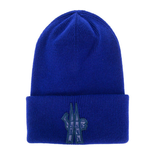 Moncler/蒙克萊 Grenoble系列男士純色羊毛字母徽標(biāo)貼花無檐帽針織帽毛線帽豆豆帽男帽 9921500-A9251 多色可選