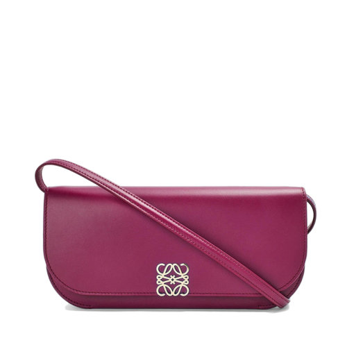 LOEWE/羅意威 Goya Long系列 女士紫水晶色小牛皮風琴單肩手拿包0010642684
