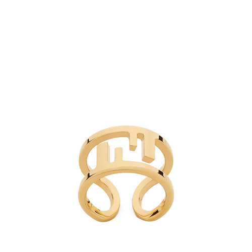 FENDI/芬迪  O’LOCK系列 金色金屬Fendi O'Lock鏤空圖案戒指8AH319B08F0CFK