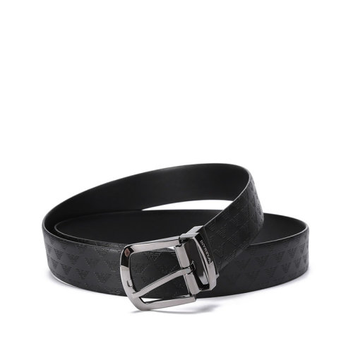 Emporio Armani/安普里奧阿瑪尼【22年新款】男士鷹標(biāo)logo標(biāo)識(shí)可裁剪針扣式雙面皮帶腰帶3.5cm Y4S074 YKL2J