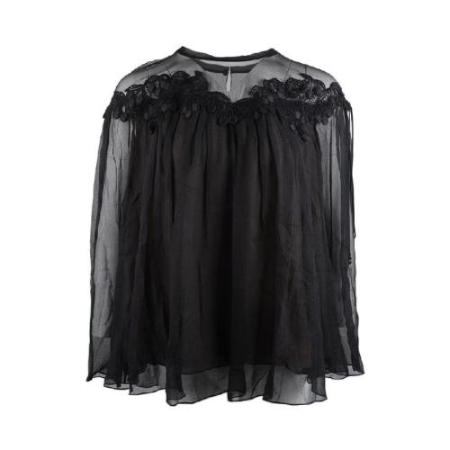 CHLOE/克洛伊 女士白色時(shí)尚長(zhǎng)袖T恤 17SHT2017S011 001