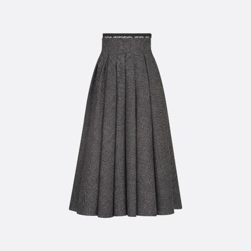  DIOR迪奧 22年秋冬 女士 半身裙 中長(zhǎng)百褶裙 251J5_1186_X9330