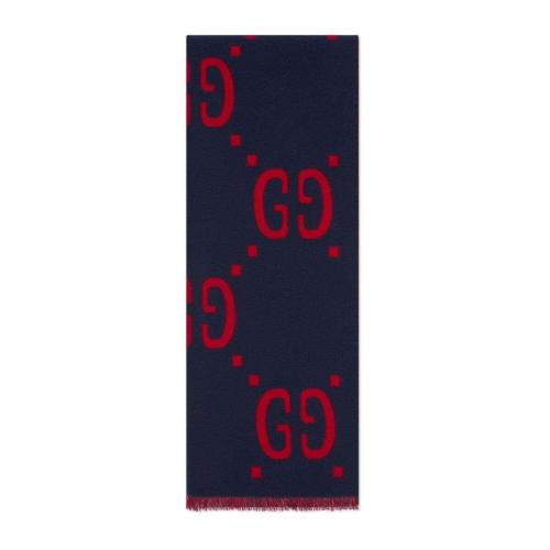  GUCCI古馳 22年秋冬 男士 GG提花羊毛真絲圍巾 495592 4G350 4074
