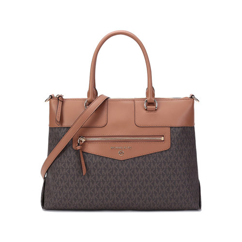 Michael Kors/邁克·科爾斯【22春夏新款】女士Warren系列人造革/皮革手提單肩斜挎包老花圖案 30H1GWRS2B