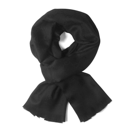 GUCCI/古馳 男女同款 中性GG提花圖案針織流蘇絲巾圍巾圍脖 133483-3G200-1000