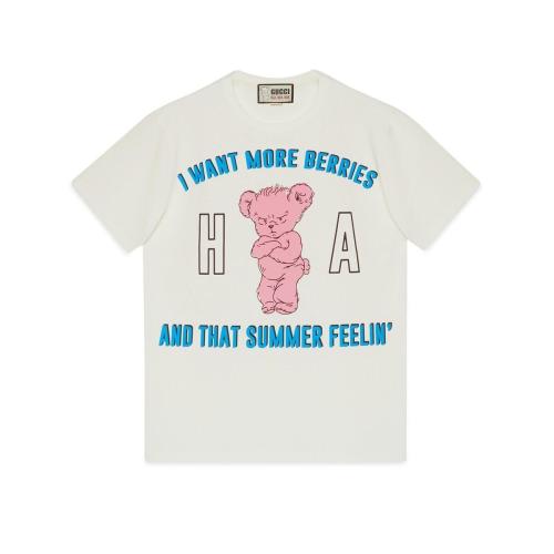  GUCCI古馳 22年秋冬 男士 Gucci HA HA HA特別系列小熊T恤 548334 XJEY1 9095