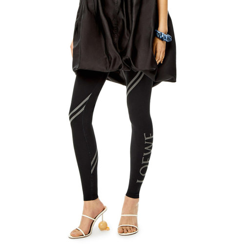 LOEWE/羅意威 22年春夏新款 女士黑色聚酰胺混紡彈力平紋針織打底褲S540Y27X04-1100