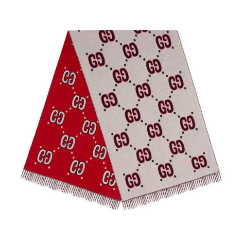 GUCCI/古馳 古琦  女士GG雙面印花拼色羊毛圍巾披肩圍脖  597528 4GA59 9274