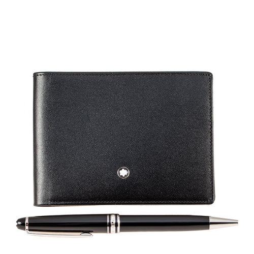 MontBlanc/萬(wàn)寶龍大班系列鉑金圓珠筆經(jīng)典款和大班系列皮夾套裝 117084