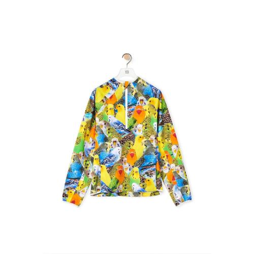  LOEWE羅意威 22年秋冬 女士 長袖襯衫 Parrots zip top in polyamide S359Y02X58-9127