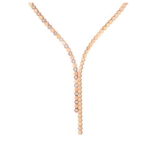Chaumet/尚美 Bee My Love玫瑰金系列 女士18k金玫瑰金不對(duì)稱(chēng)切割鉆石項(xiàng)鏈083989
