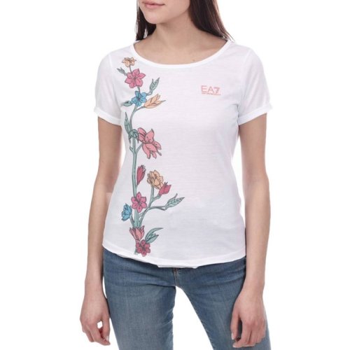  Emporio Armani/安普里奧阿瑪尼 女士白色棉質(zhì)短袖T恤 3ZTT45 J63Z 1100 PLFSX
