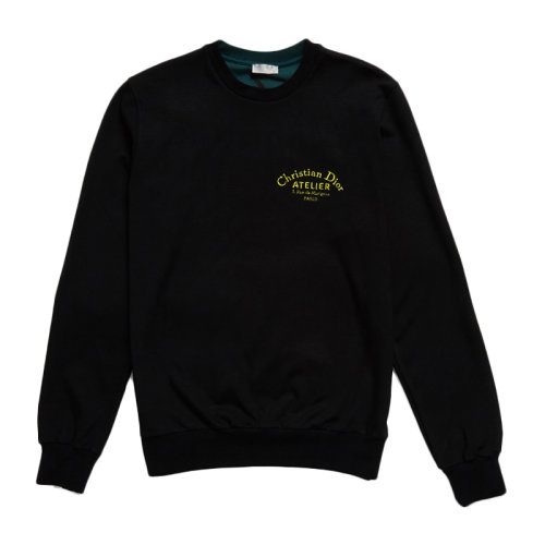 Dior 迪奧  男裝 服裝 黑色棉質(zhì)logo印花套頭圓領(lǐng) 男士衛(wèi)衣 333J666