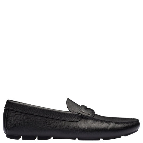 PRADA/普拉達(dá)  Saffiano系列 男士黑色皮革樂(lè)福鞋2DD158_053_F0002_F_U00I