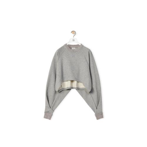  LOEWE羅意威 22年秋冬 女士 長袖襯衫 Anagram cropped sweatshirt in cotton S359Y24X13-1440