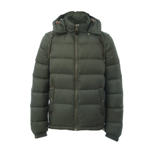 BURBERRY/博柏利 橄欖綠色可拆卸袖可拆卸帽男士羽絨服