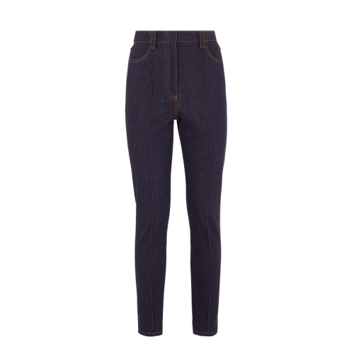 FENDI/芬迪  女士藍(lán)色棉質(zhì)經(jīng)典時(shí)尚百搭秋冬牛仔褲 FLP713A8FPF0QA2