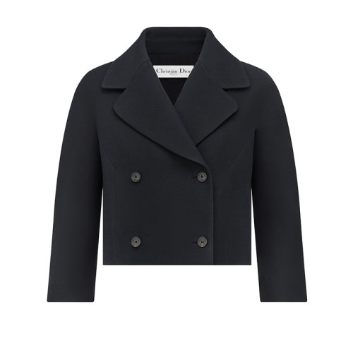 DIOR/迪奧 22年春夏新款 V11系列 女士黑色羊毛和桑蠶絲混紡面料短款外套夾克221V11A1162_X9000