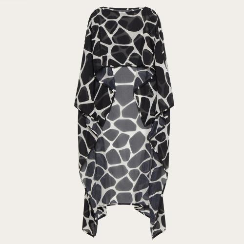  VALENTINO華倫天奴 22年秋冬 女士 斗篷 CAPE EN VOILE a IMPRIMé GIRAFFA RE-EDITION 1B3CG3