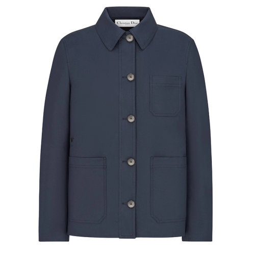 DIOR/迪奧女士海軍藍(lán)粘合技術(shù)棉卡羅外套127V44A3905_X5634