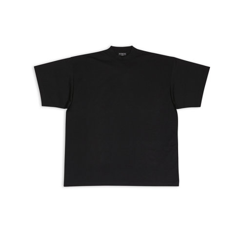 Balenciaga/巴黎世家 22年秋冬新款 女士黑色棉質(zhì)混紡大廓形短袖T恤694576TMVB91000