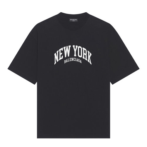 Balenciaga/巴黎世家 22年早春新款 CITES城市系列 男女同款黑色純棉短袖T恤612966TLVM21070