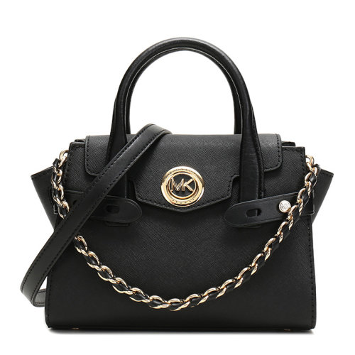 Michael Kors/邁克·科爾斯 CARMEN系列女士純色皮革金色標(biāo)徽可拆卸肩帶吸扣翻蓋開合單肩包斜挎包手提包女包 30T0GNMM0L 多色可選