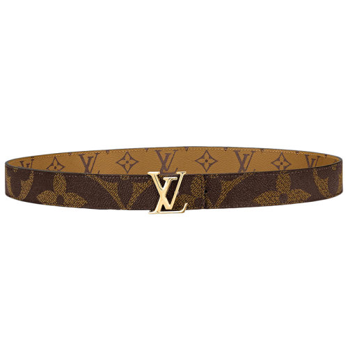 Louis Vuitton/路易威登 女士Monogram帆布LV標(biāo)志性金扣30毫米雙面腰帶M0149W