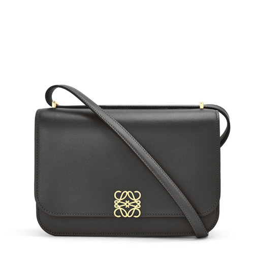 LOEWE/羅意威 20  Goya系列 女士黑色真絲小牛皮金屬徽標(biāo)磁扣單肩斜挎包0010594240