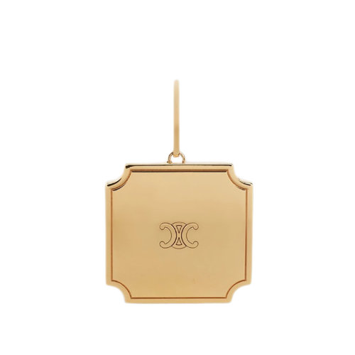 CELINE/賽琳 SEPARABLES TRIOMPHE系列 金色飾面黃銅扁平吊墜46S416BRA.35OR