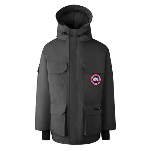 CANADA GOOSE/加拿大鵝   EXPEDITION系列 男士石墨色連帽毛邊防風(fēng)派克大衣4660M-GRAPHITE