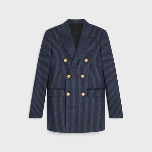  CELINE賽琳思琳 22年秋冬 女士 夾克 BLAZER CLASSIQUE FLANELLE RAYéE 2V98E920C.07CU