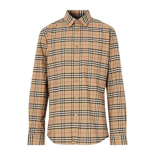 BURBERRY/博柏利 小格紋彈力棉男士長袖襯衫8020966