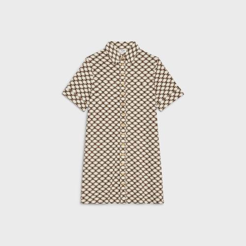  CELINE賽琳思琳 22年秋冬 女士 連衣裙 平紋針織羊毛和山羊絨短款連衣裙 2X37B962R.01MZ