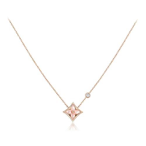  LV路易威登 22年秋冬 女士 項鏈 COLOR BLOSSOM BB 1*w*8K金貝殼鉆石項鏈 Q93612 預定商品2-8周發(fā)貨