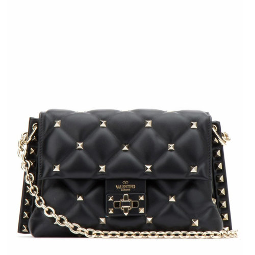 Valentino/華倫天奴  女士黑色鉚釘斜挎包單肩包女包 RW2B0C72-NAP-0NO