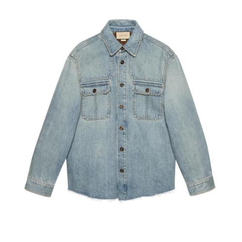  GUCCI古馳 22年秋冬 男士 “You Got Good Taste”印花丹寧面料襯衫 667998 XDBRP 4452