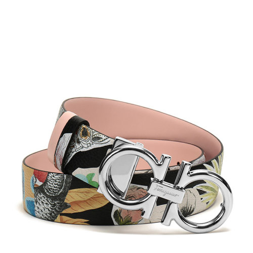 SalvatoreFerragamo/菲拉格慕 女士牛皮仿古做舊板扣式皮帶腰帶 23B558